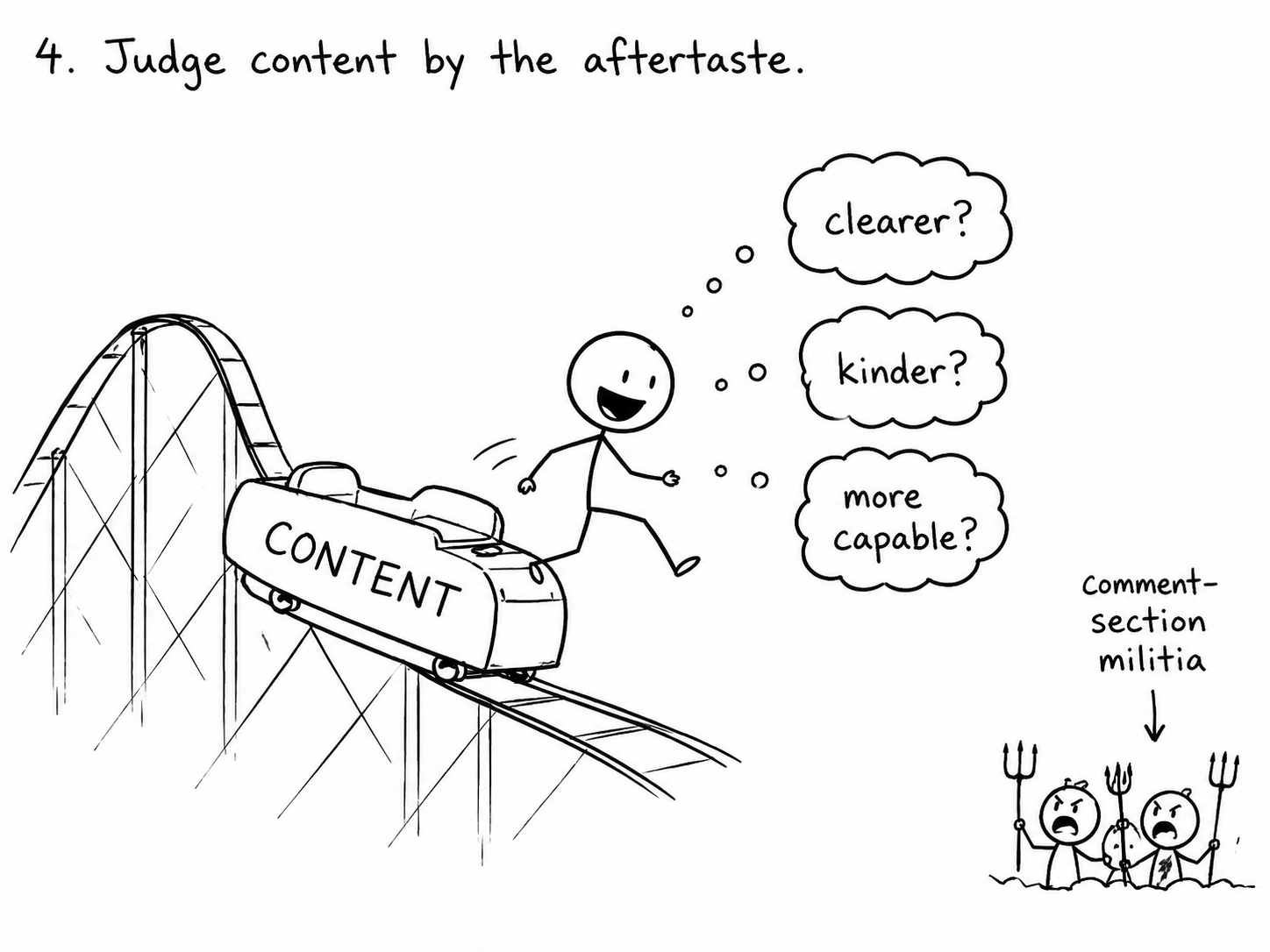 Inverted roller coaster mid-loop. Note 4: don't judge content while you're upside down inside it.